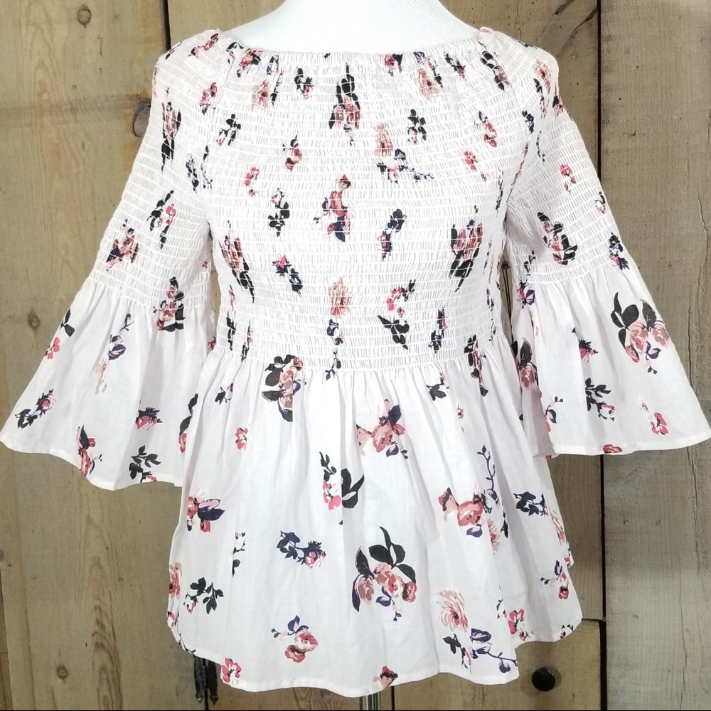 Ivanka Trump Relaxed off shoulder smocked top